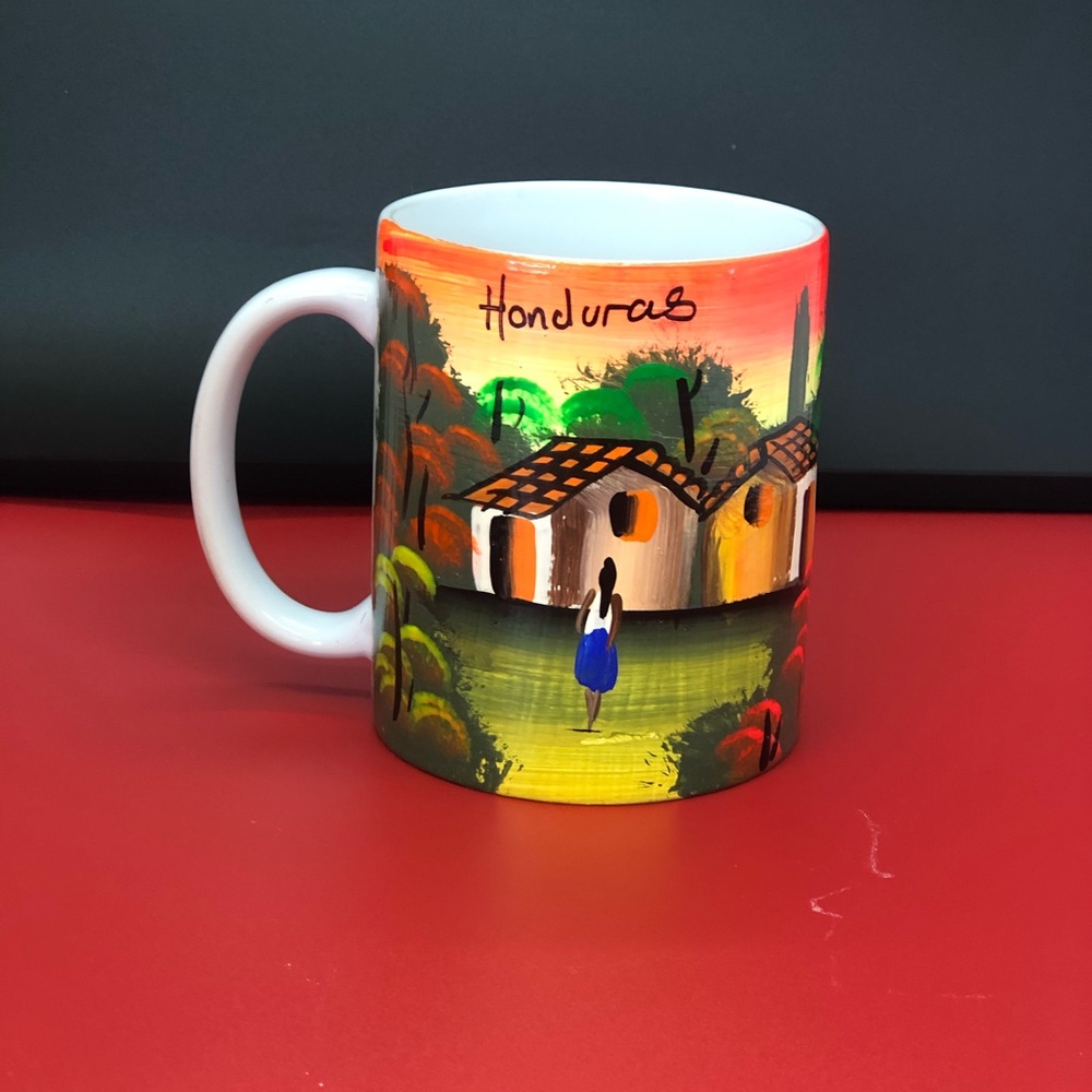 Honduras Hand Painted Coffe mug